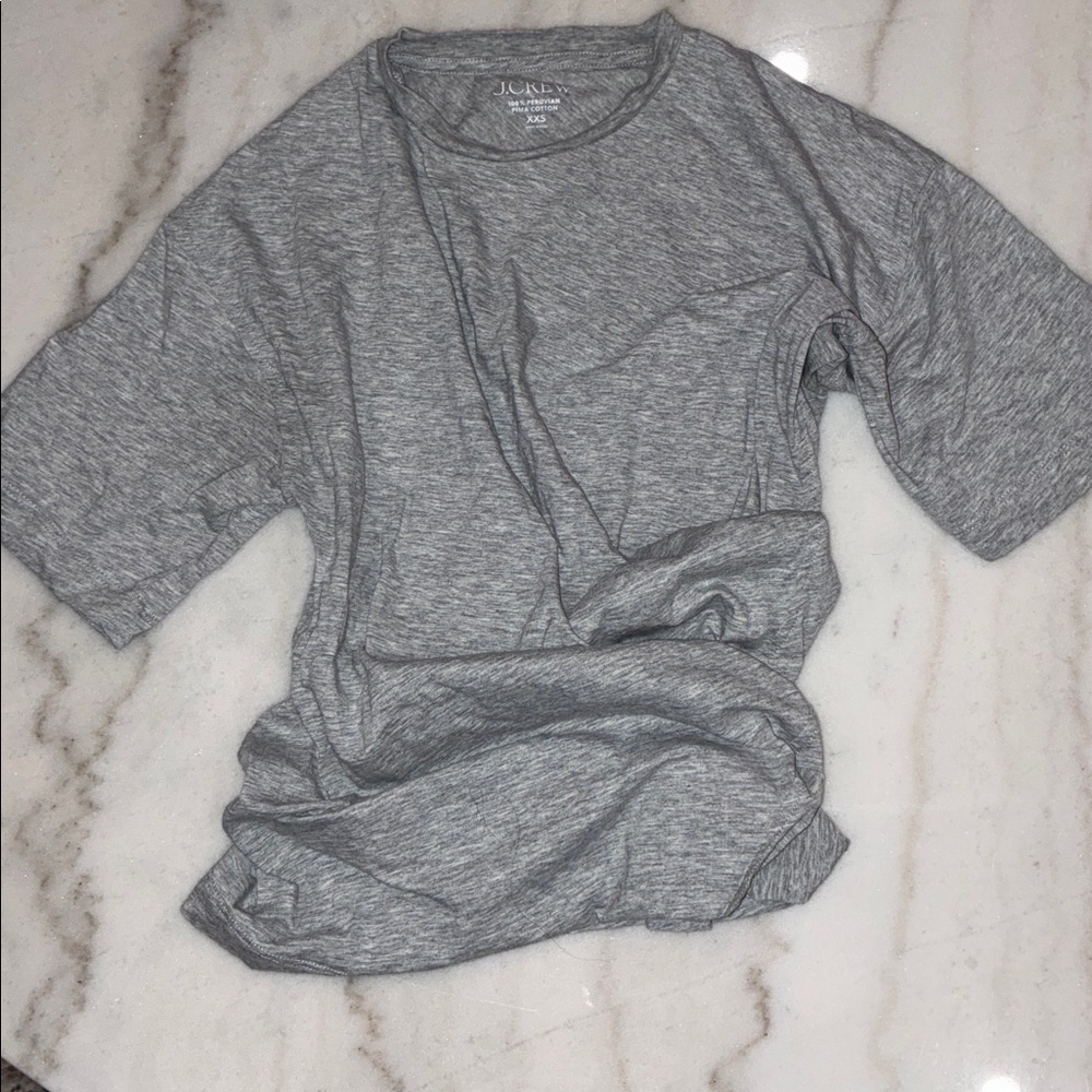 J. Crew Heather Gray Pima Cotton Tee